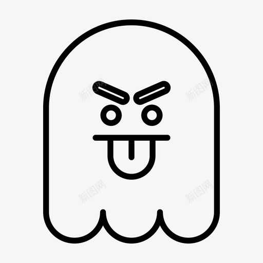 鬼魂愤怒嘘声图标svg_新图网 https://ixintu.com 1行 万圣节 嘘声 愤怒 表情 鬼魂