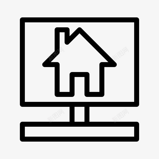 家用电脑房子个人电脑图标svg_新图网 https://ixintu.com 个人电脑 家用电脑 房子 财产