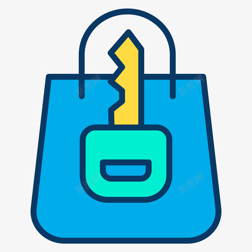 购物袋网络2线性颜色图标svg_新图网 https://ixintu.com 线性 网络 购物袋 颜色