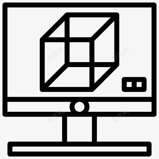 三维模型建筑73线性图标svg_新图网 https://ixintu.com 三维 建筑 模型 线性
