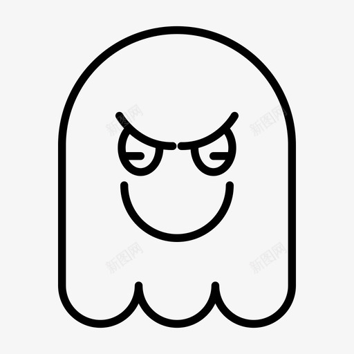 鬼魂愤怒表情符号图标svg_新图网 https://ixintu.com 万圣节 愤怒 符号 表情 鬼魂