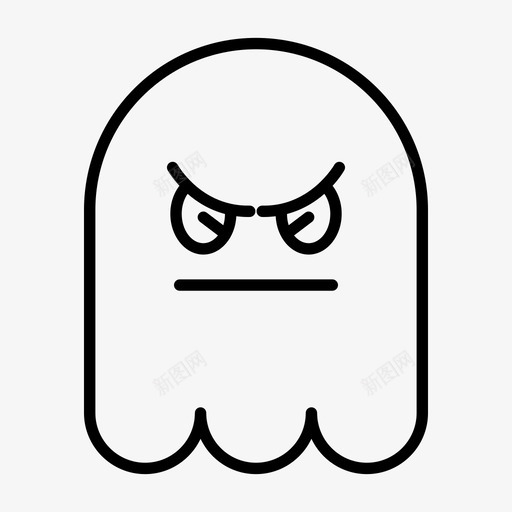 鬼魂愤怒表情符号图标svg_新图网 https://ixintu.com 万圣节 愤怒 符号 表情 鬼魂