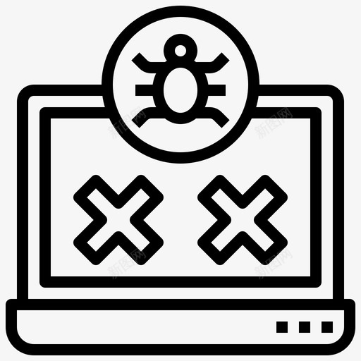 错误计算恶意软件图标svg_新图网 https://ixintu.com 安全 恶意 病毒 编程 计算 软件 错误