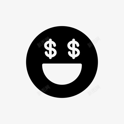 表情符号美元脸图标svg_新图网 https://ixintu.com 实心 笑脸 符号 美元 表情