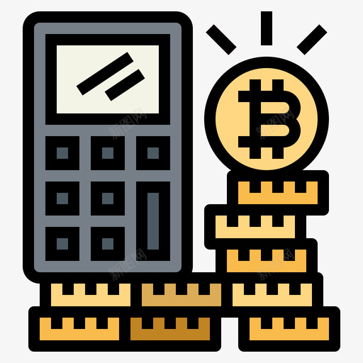 计算器比特币122线性颜色图标svg_新图网 https://ixintu.com 比特 线性 计算器 颜色