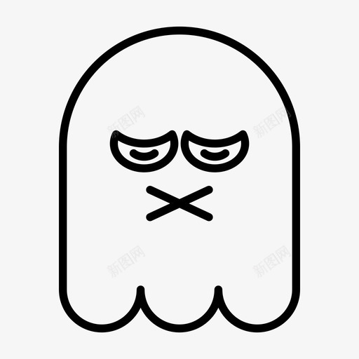鬼魂昏昏欲睡表情图标svg_新图网 https://ixintu.com 1行 万圣节 哑巴 昏昏欲睡 表情 鬼魂