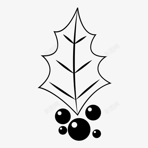 冬青圣诞节圣诞装饰图标svg_新图网 https://ixintu.com 冬青 圣诞 圣诞节 新年 樱桃 装饰