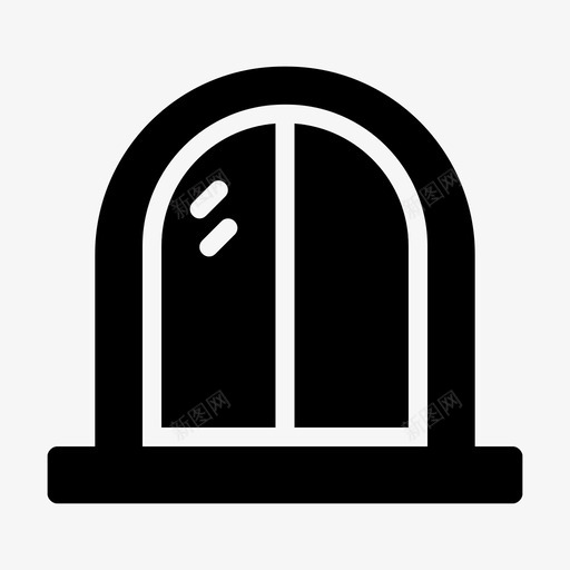 窗户家房子图标svg_新图网 https://ixintu.com 产物 户家 房地 房地产 房子 流线 窗户 符号 镜子