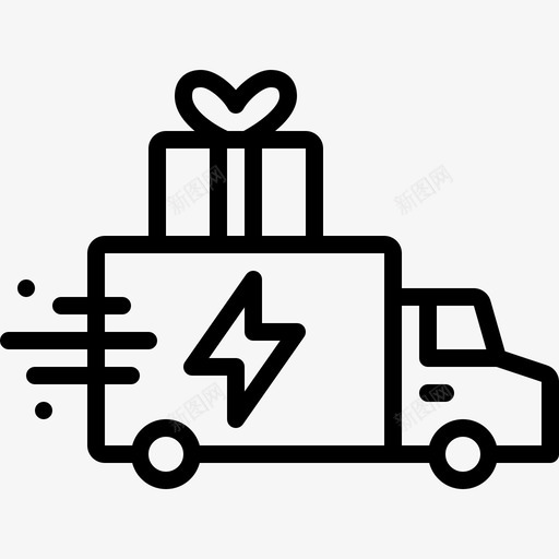 送货车快递礼品图标svg_新图网 https://ixintu.com 商业 快递 礼品 策略 货车 送货
