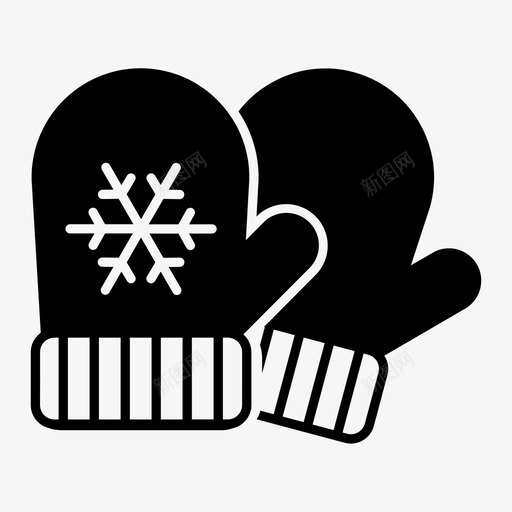 手套圣诞节雪花图标svg_新图网 https://ixintu.com 冬天 圣诞节 手套 雪花