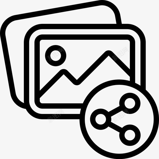 图像社会共享4线性图标svg_新图网 https://ixintu.com 共享 图像 社会 线性