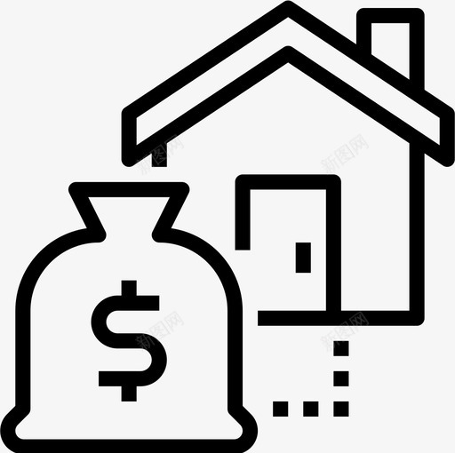 房地产会计与金融2线性图标svg_新图网 https://ixintu.com 会计 房地产 线性 金融