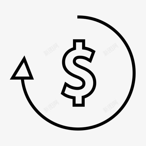 循环美元零钱货币图标svg_新图网 https://ixintu.com 价值 循环 版税 粗体 美元 货币 金融 银行 零钱