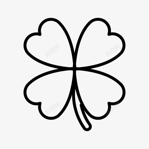 幸运三叶草四叶草图标svg_新图网 https://ixintu.com 三叶 叶草 幸运 植物 自然