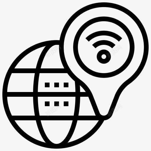 信号连接gps图标svg_新图网 https://ixintu.com gps 位置 信号 地图 导航 线路 网络 连接