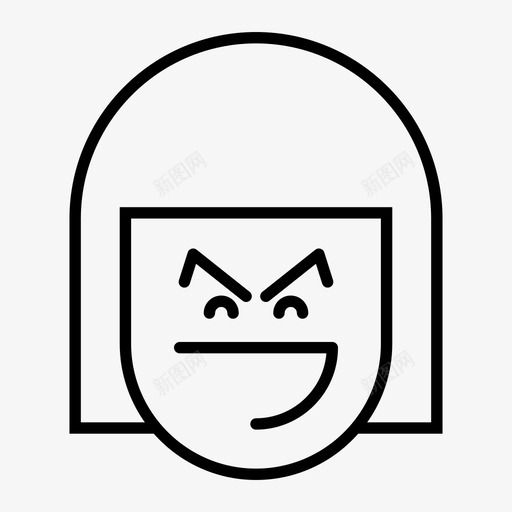 女孩表情脸图标svg_新图网 https://ixintu.com 喜怒无常 女孩 表情