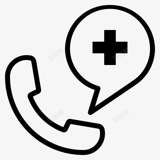 紧急呼叫救护车医院图标svg_新图网 https://ixintu.com 医院 呼叫 图标 平面 救护车 电话 紧急 线图