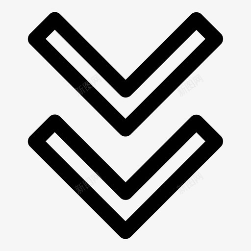 双箭头向下箭头向后图标svg_新图网 https://ixintu.com 下载 向下 向后 图标 基本 尺寸 所有 方向 箭头