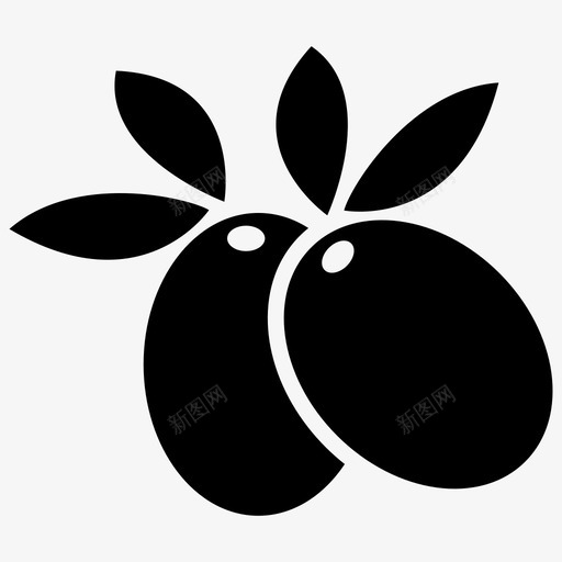 橄榄黑橄榄食物图标svg_新图网 https://ixintu.com 橄榄 绿色 食物