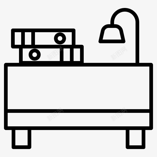 书桌学校75直线图标svg_新图网 https://ixintu.com 书桌 学校 直线