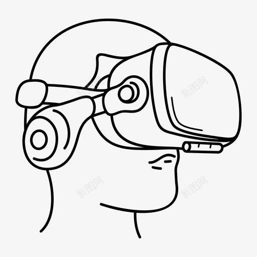 虚拟现实头耳机图标svg_新图网 https://ixintu.com 手机 智能 耳机 虚拟现实