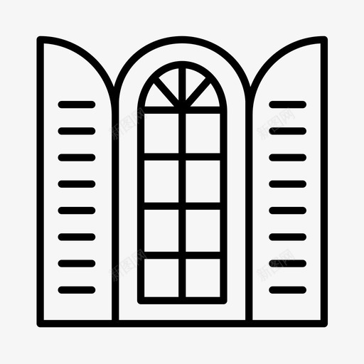 百叶窗装饰房屋图标svg_新图网 https://ixintu.com 房屋 百叶窗 翻新 装饰