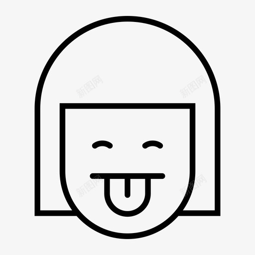 女孩表情脸svg免抠素材_新图网 https://ixintu.com 女孩 表情 睡眠 舌头