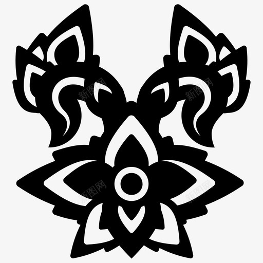 泰国花涂鸦寺庙图标svg_新图网 https://ixintu.com 国花 图案 寺庙 泰国 涂鸦