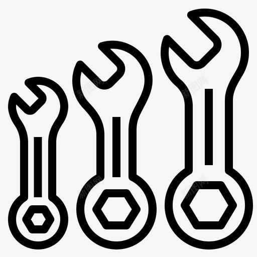 组合扳手套件扳手图标svg_新图网 https://ixintu.com 套件 工具 扳手 组合