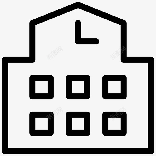 大楼办公室车站图标svg_新图网 https://ixintu.com 交通 办公室 加粗 大楼 火车 火车站 粗线条 车站 黑白