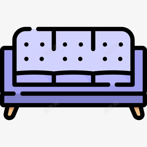 沙发家具51线性颜色图标svg_新图网 https://ixintu.com 家具 沙发 线性 颜色