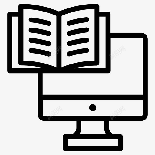 电子书知识在线阅读图标svg_新图网 https://ixintu.com 在线学习 在线阅读 学生 教育 电子书 知识