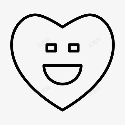 心表情爱图标svg_新图网 https://ixintu.com 心形 情人节 笑脸 表情