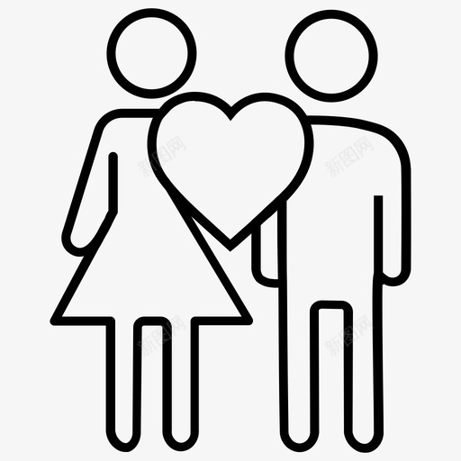 爱情日历庆祝图标svg_新图网 https://ixintu.com 婚礼 庆祝 情人节 日历 爱情 笔划 轮廓