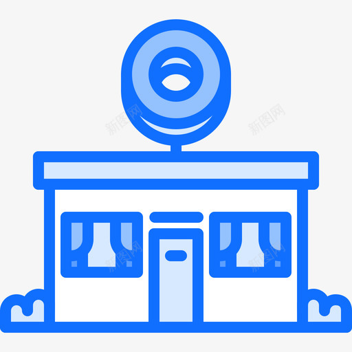 甜甜圈店面包店110蓝色图标svg_新图网 https://ixintu.com 店面 甜甜圈 蓝色 面包店