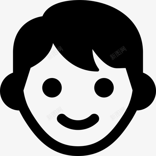 男孩笑脸和人2充满了图标svg_新图网 https://ixintu.com 充满 满了 男孩 笑脸