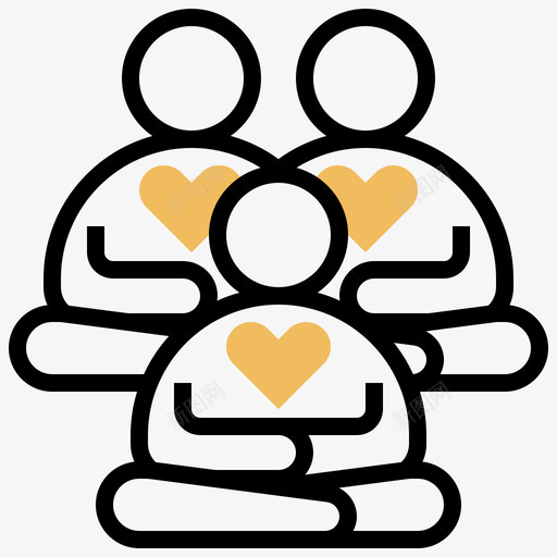 冥想专注8黄影图标svg_新图网 https://ixintu.com 专注 冥想 黄影