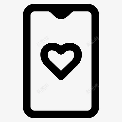爱的通知手机智能手机图标svg_新图网 https://ixintu.com 一卷 手机 智能 爱的 用户界面 第一 通知