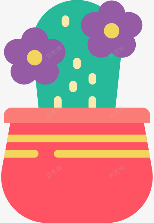 仙人掌植物33扁平图标svg_新图网 https://ixintu.com 仙人掌 扁平 植物