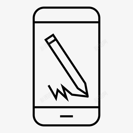 手机铅笔尺寸图标svg_新图网 https://ixintu.com 尺寸 手机 规格 铅笔