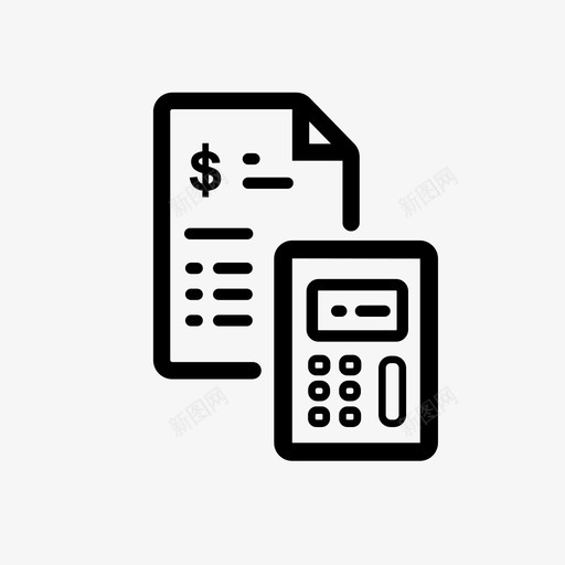 银行业务计算器文件货币图标svg_新图网 https://ixintu.com 文件 计算器 货币 银行业务