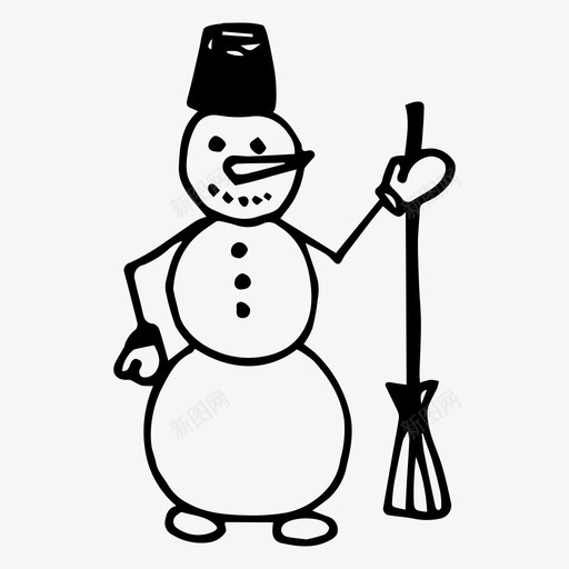 雪人圣诞节圣诞树图标svg_新图网 https://ixintu.com 冬天 圣诞 圣诞树 圣诞节 新年 素描 雪人
