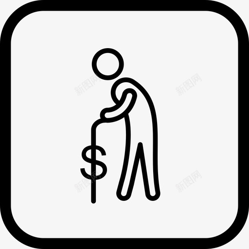 养老金老人退休图标svg_新图网 https://ixintu.com 养老金 老人 退休 银行