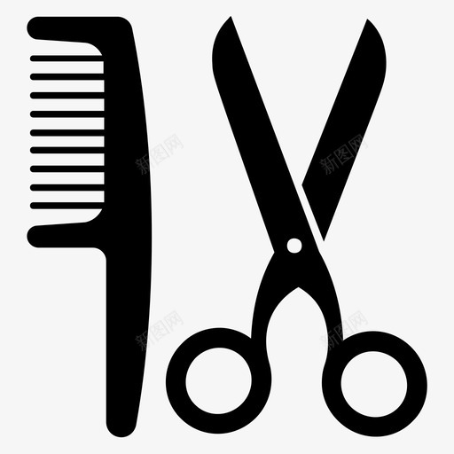 理发设备理发店梳子图标svg_新图网 https://ixintu.com 健康 剪刀 发廊 时尚 梳子 理发 理发店 立体 美容 设备