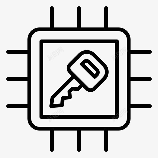 芯片网络线性图标svg_新图网 https://ixintu.com 线性 网络 芯片