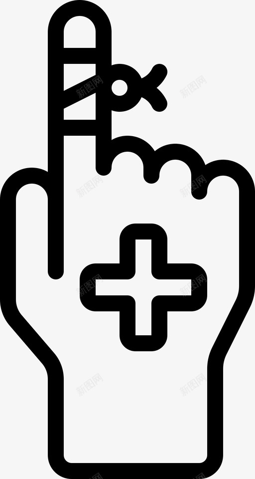 外伤急救3线状图标svg_新图网 https://ixintu.com 外伤 急救 线状