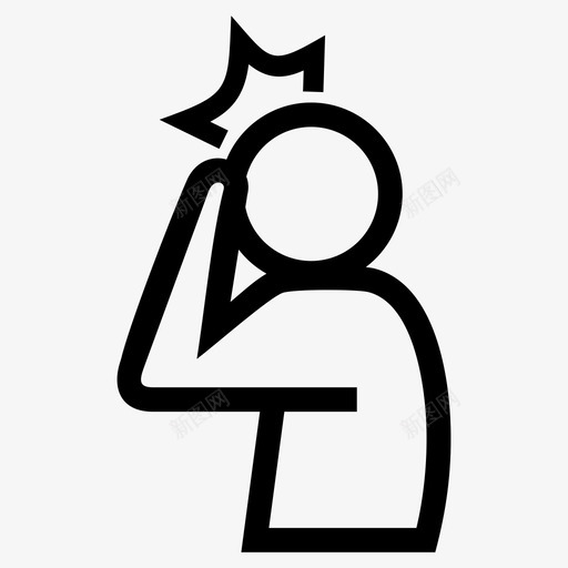 头痛偏头痛疼痛图标svg_新图网 https://ixintu.com 偏头痛 压力 头痛 疲劳 疼痛