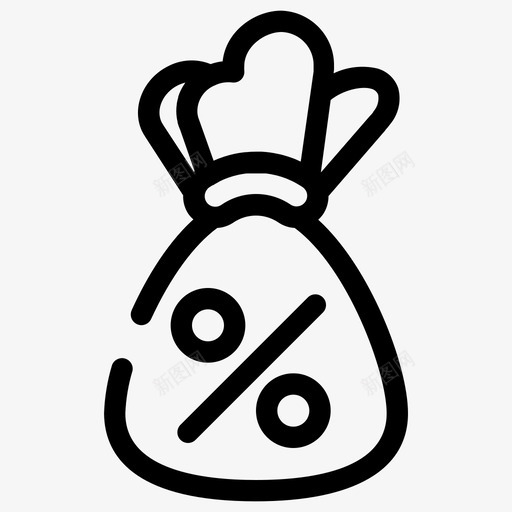 折扣钱袋促销图标svg_新图网 https://ixintu.com 促销 商业 折扣 标签 连接线 钱袋 销售