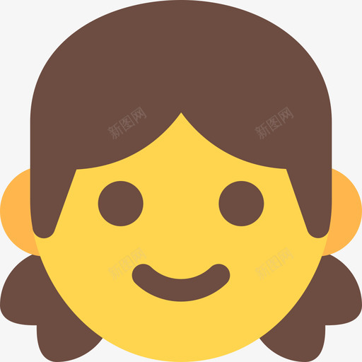 女孩笑脸和人3平淡图标svg_新图网 https://ixintu.com 人平 女孩 平淡 笑脸
