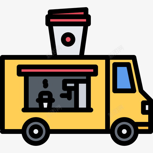 食品车咖啡71彩色图标svg_新图网 https://ixintu.com 咖啡 彩色 食品